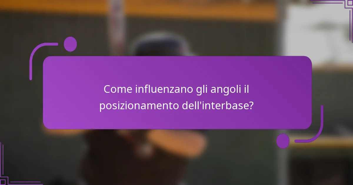 Come influenzano gli angoli il posizionamento dell'interbase?