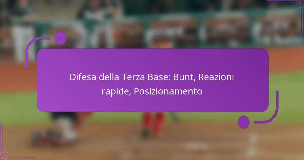 Difesa della Terza Base: Bunt, Reazioni rapide, Posizionamento