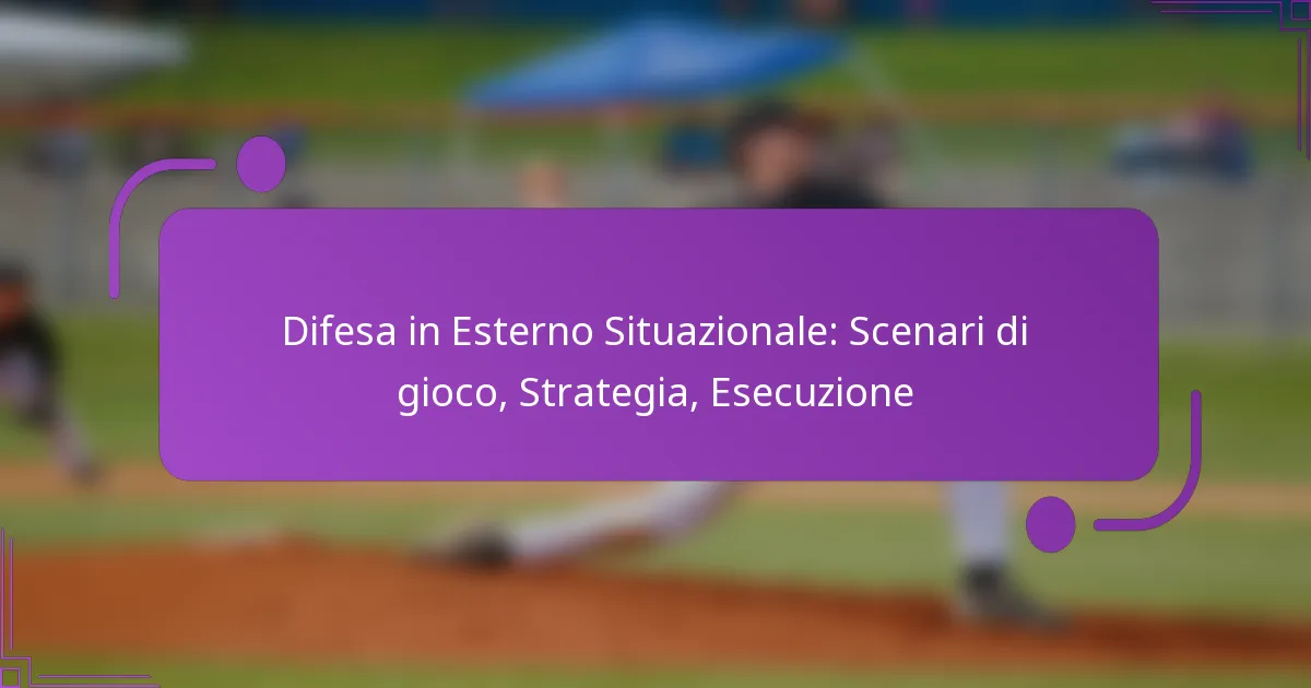 Difesa in Esterno Situazionale: Scenari di gioco, Strategia, Esecuzione