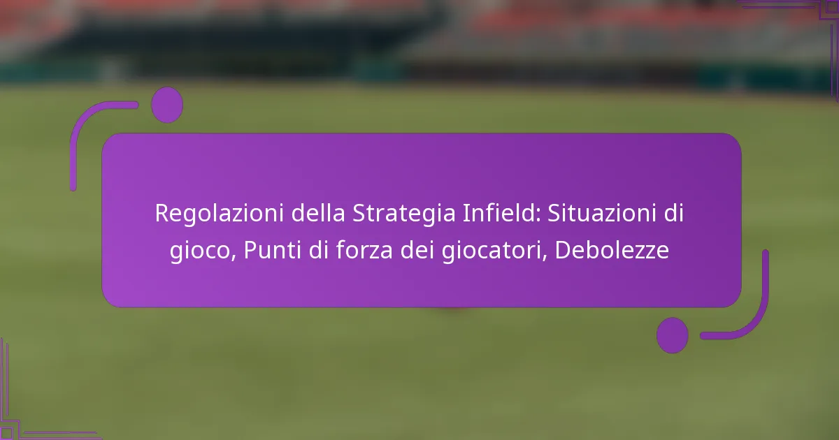 Regolazioni della Strategia Infield: Situazioni di gioco, Punti di forza dei giocatori, Debolezze