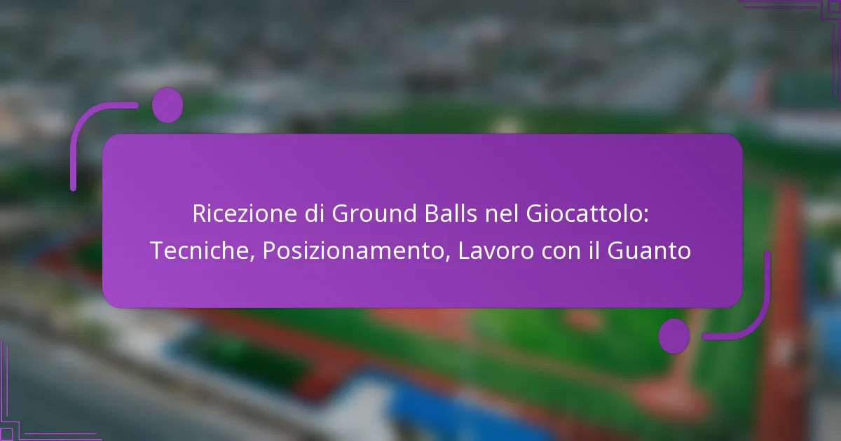 Ricezione di Ground Balls nel Giocattolo: Tecniche, Posizionamento, Lavoro con il Guanto