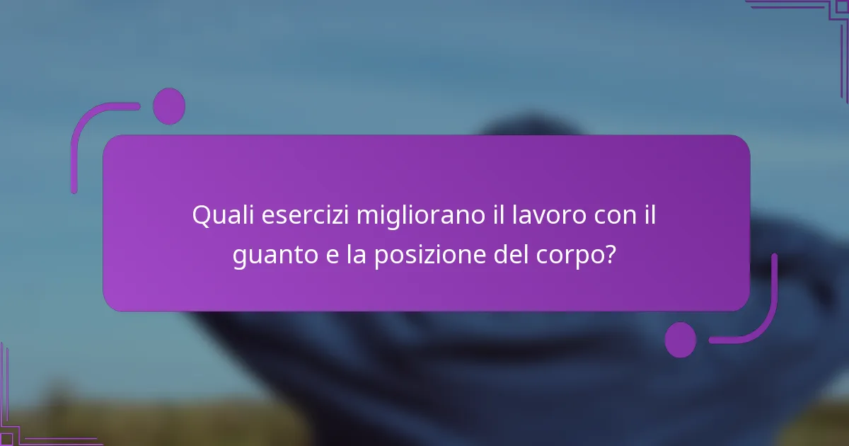 Quali esercizi migliorano il lavoro con il guanto e la posizione del corpo?
